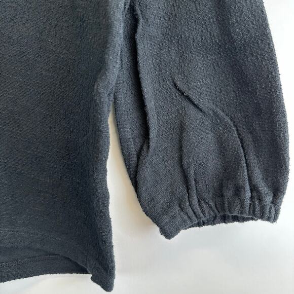 Madewell Texture & Thread Black 3/4 Balloon Sleeve V Neck Top Womens Size XS - Picture 5 of 14